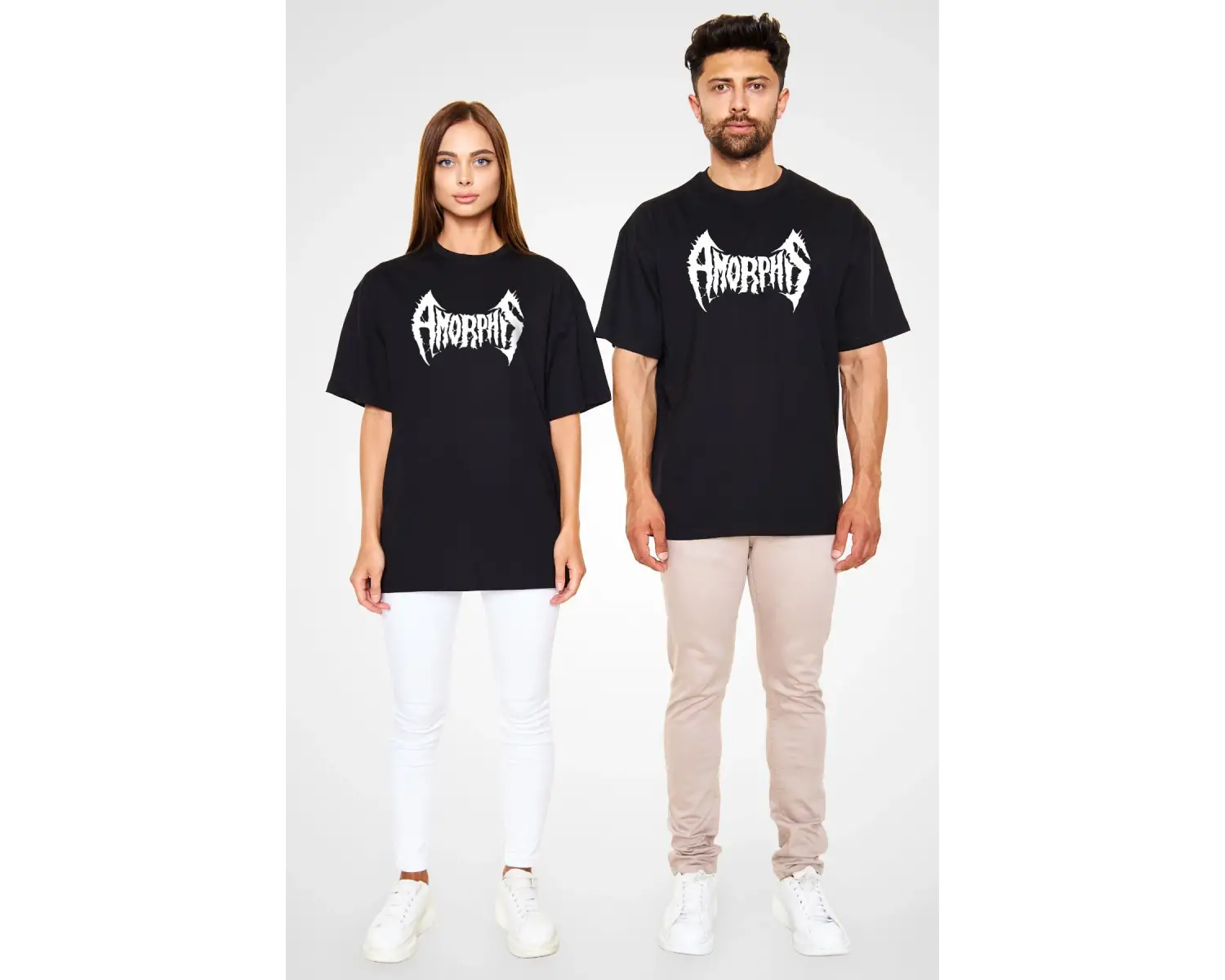 Amorphis Siyah Unisex Oversize Tişört T-shirt