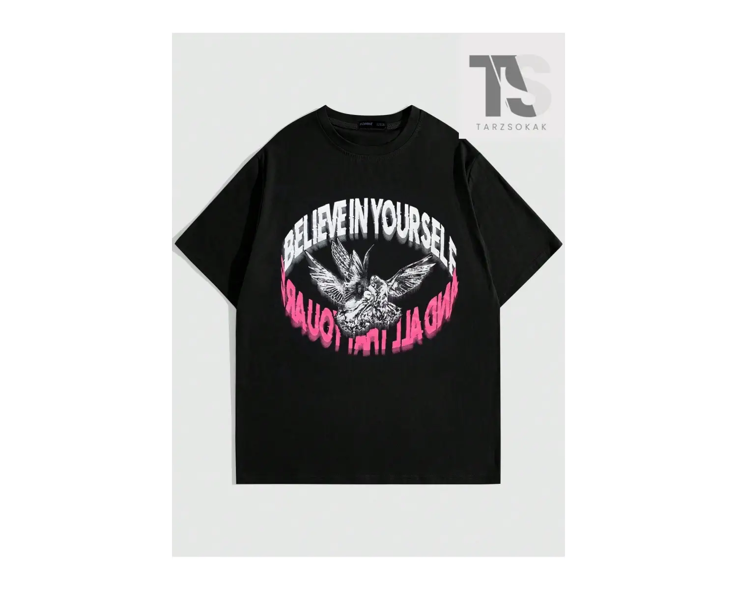 Anime Erkek Kafatası Baskılı T-shirt