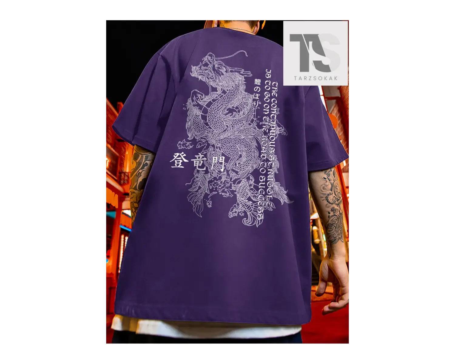 Anime Erkekler Figür ve Harf Grafikli Tişört