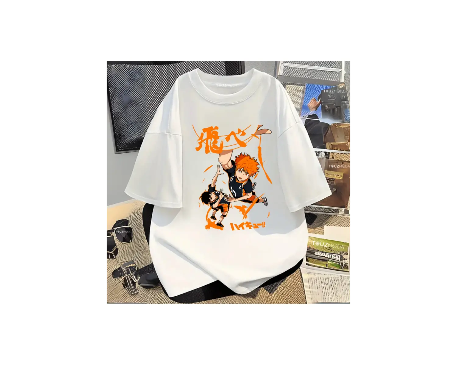 Anime Karasuno Haikyuu Baskılı Unisex Oversize