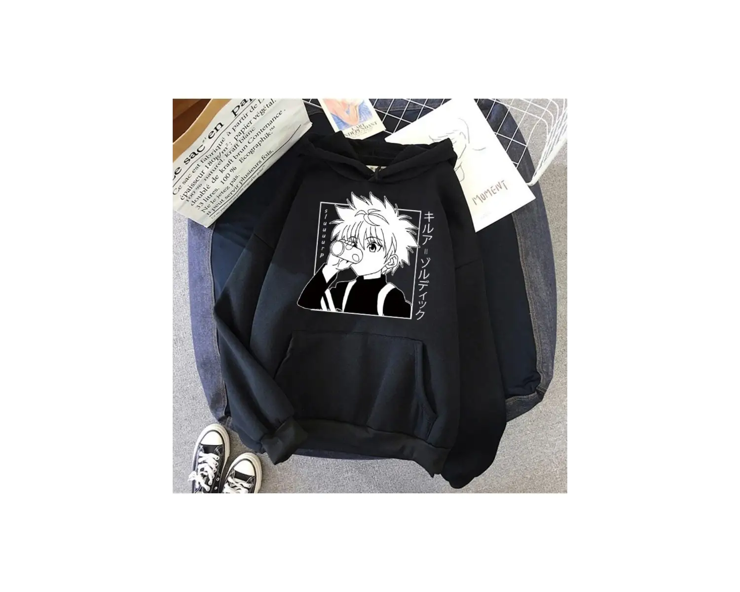 Anime Killua Avcısı Hoodie Mod42 12130 Siyah