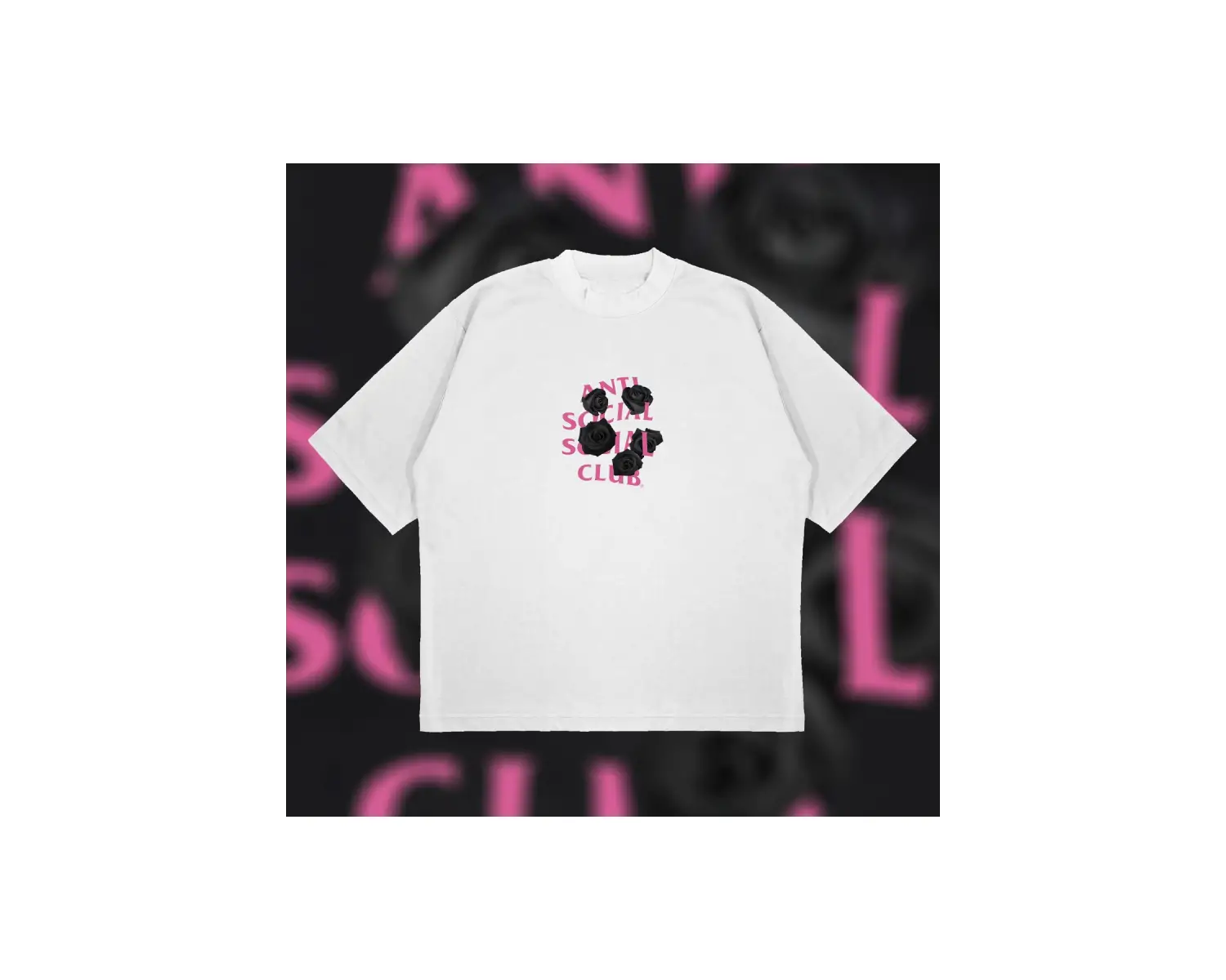 Anti Social Social Club Black Rose Oversize Unisex Pamuklu Nefes Alan Kalın Kumaşl