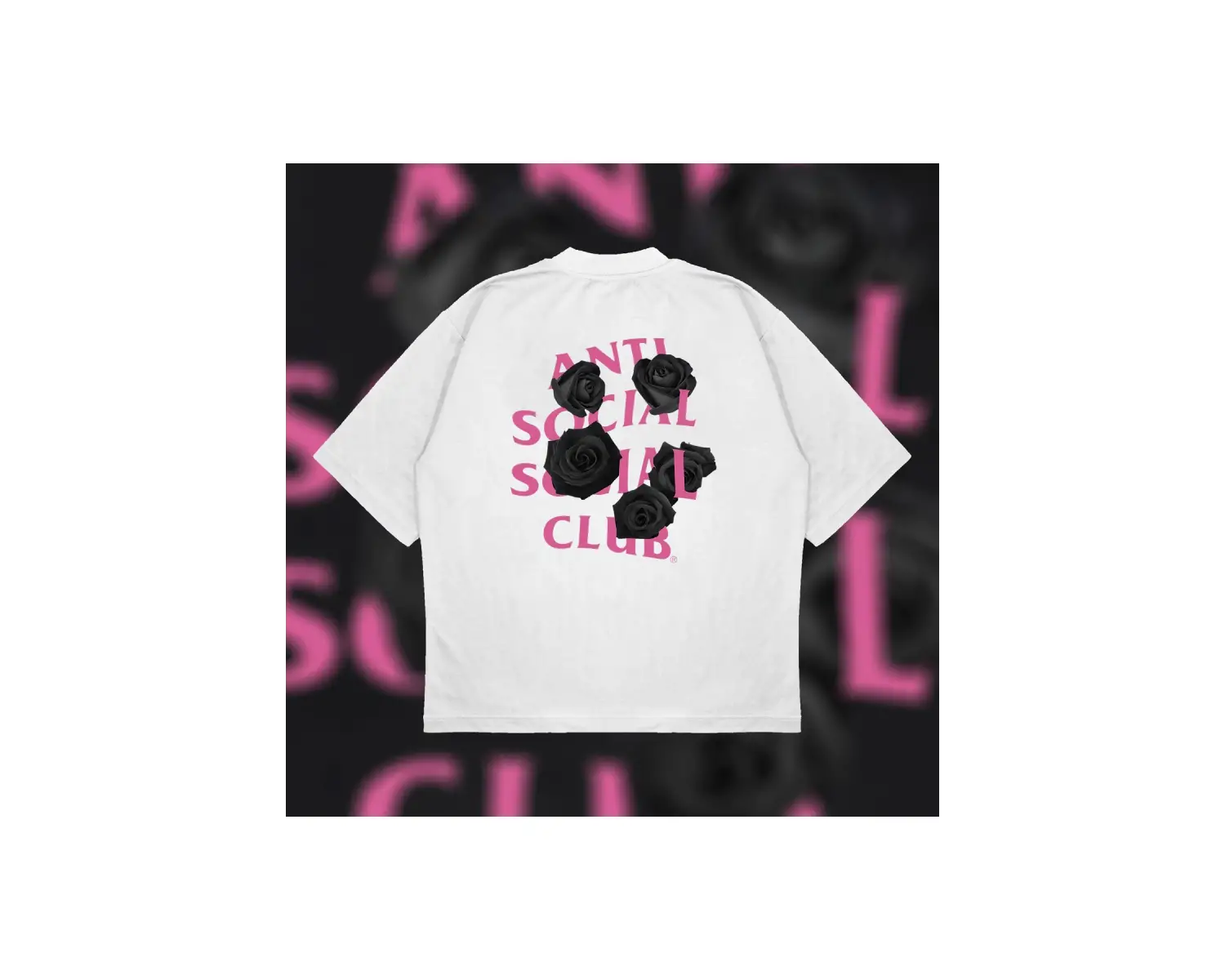 Anti Social Social Club Black Rose Oversize Unisex Pamuklu Nefes Alan Kalın Kumaşl