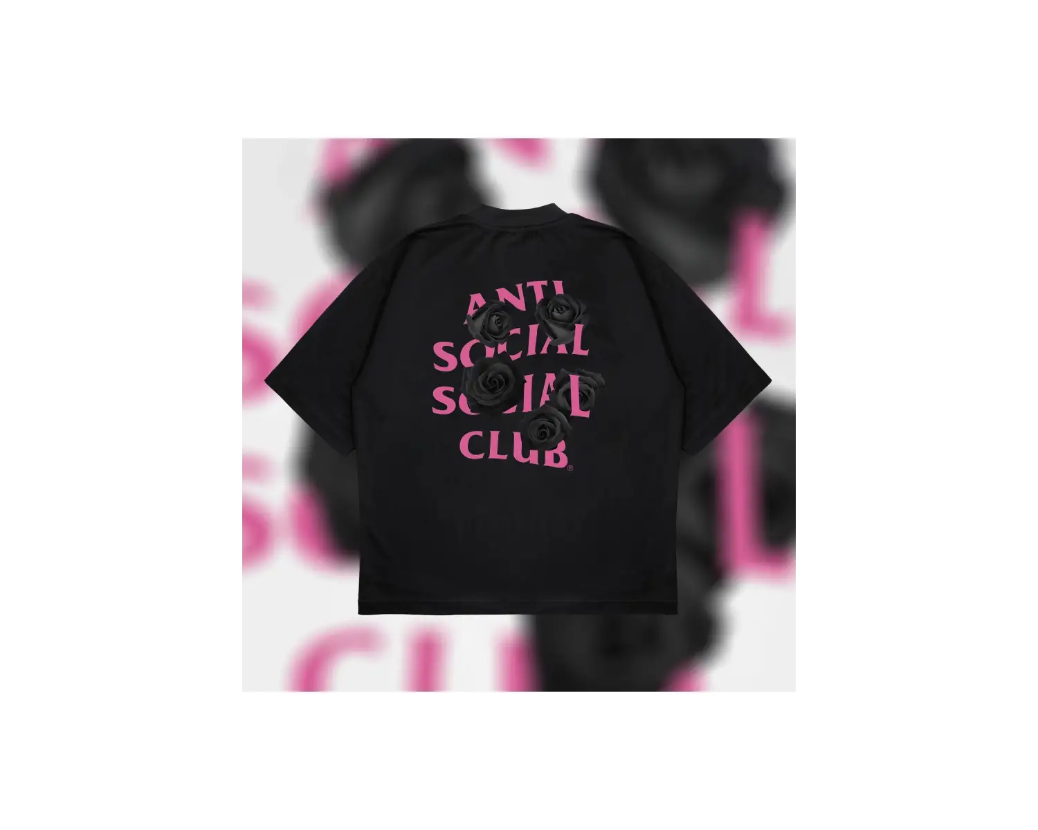 Anti Social Social Club Black Rose Oversize Unisex Pamuklu Nefes Alan Kalın Kumaşl