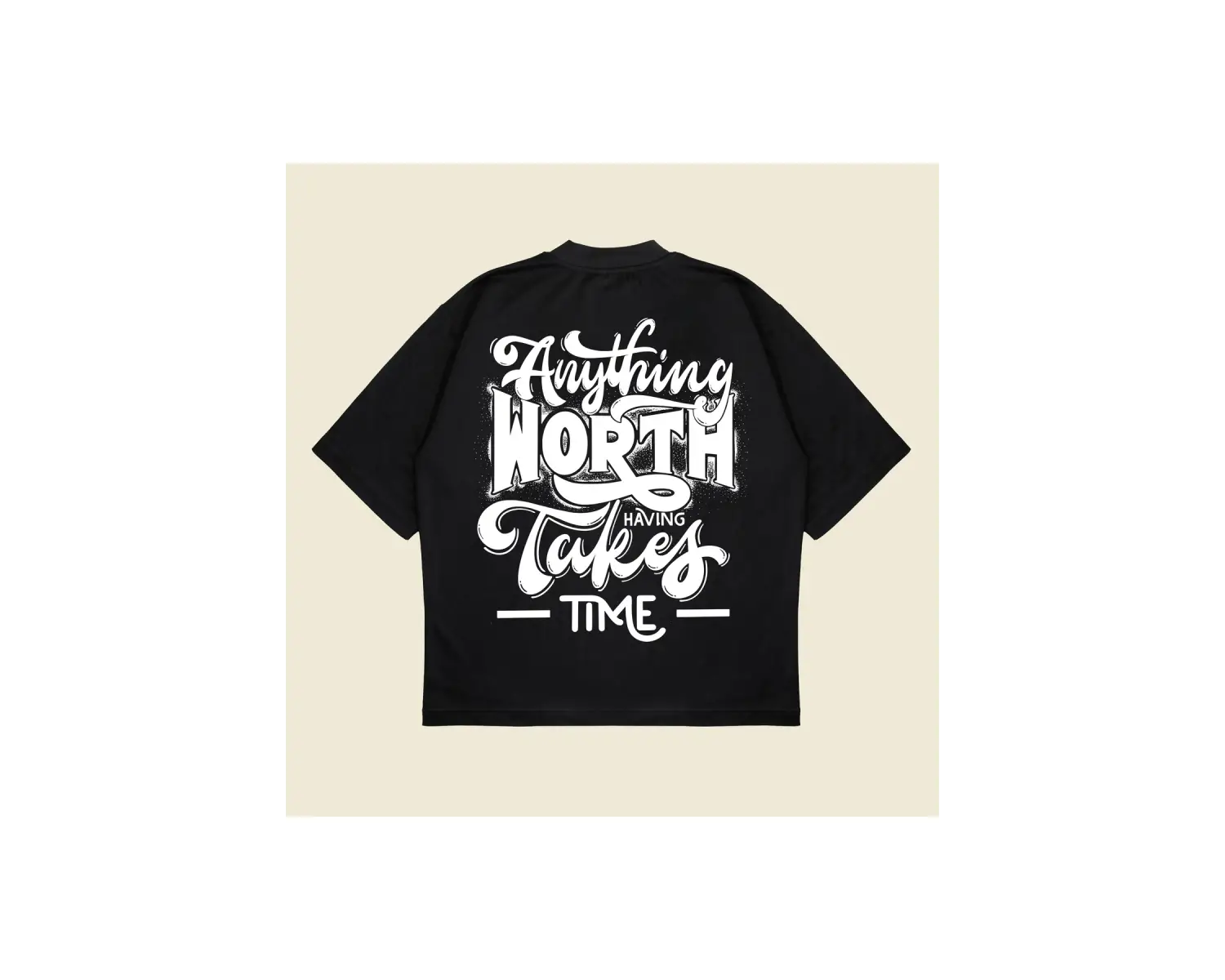 Anythingworth Baskılı Oversize Unisex Pamuklu Nefes Alan Kalın Kumaşlı