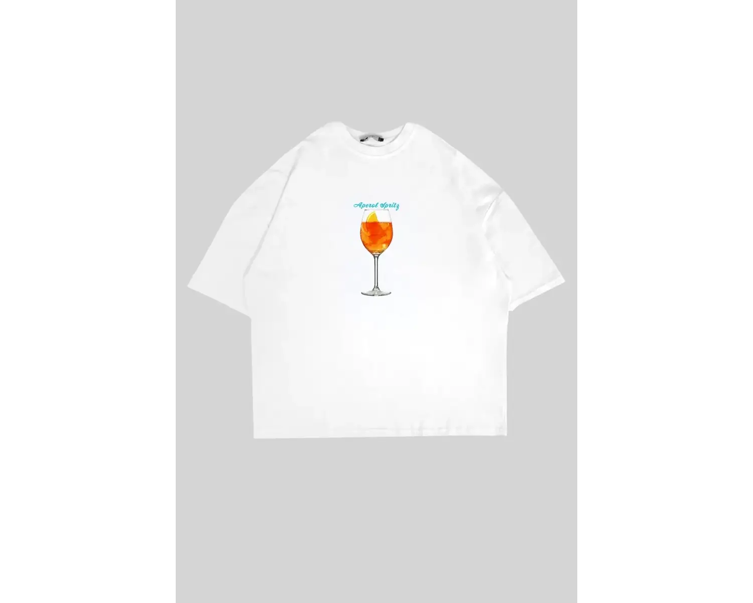 Aperol Sptritz Baskılı Beyaz Oversize Unisex