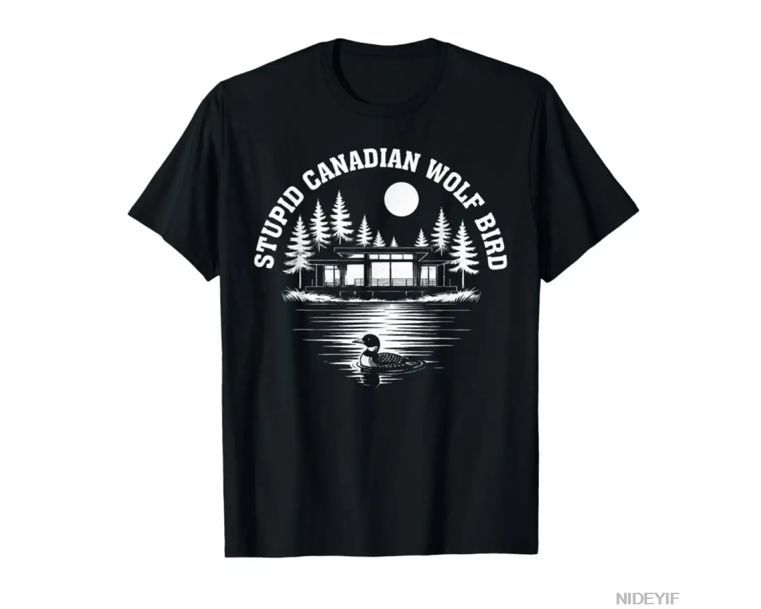 Aptal Kanada Kurt Kuş Alaycı Hayvan T-shirt Erkekler Kadınlar Için % 100% Pamuk T Shirt Kısa