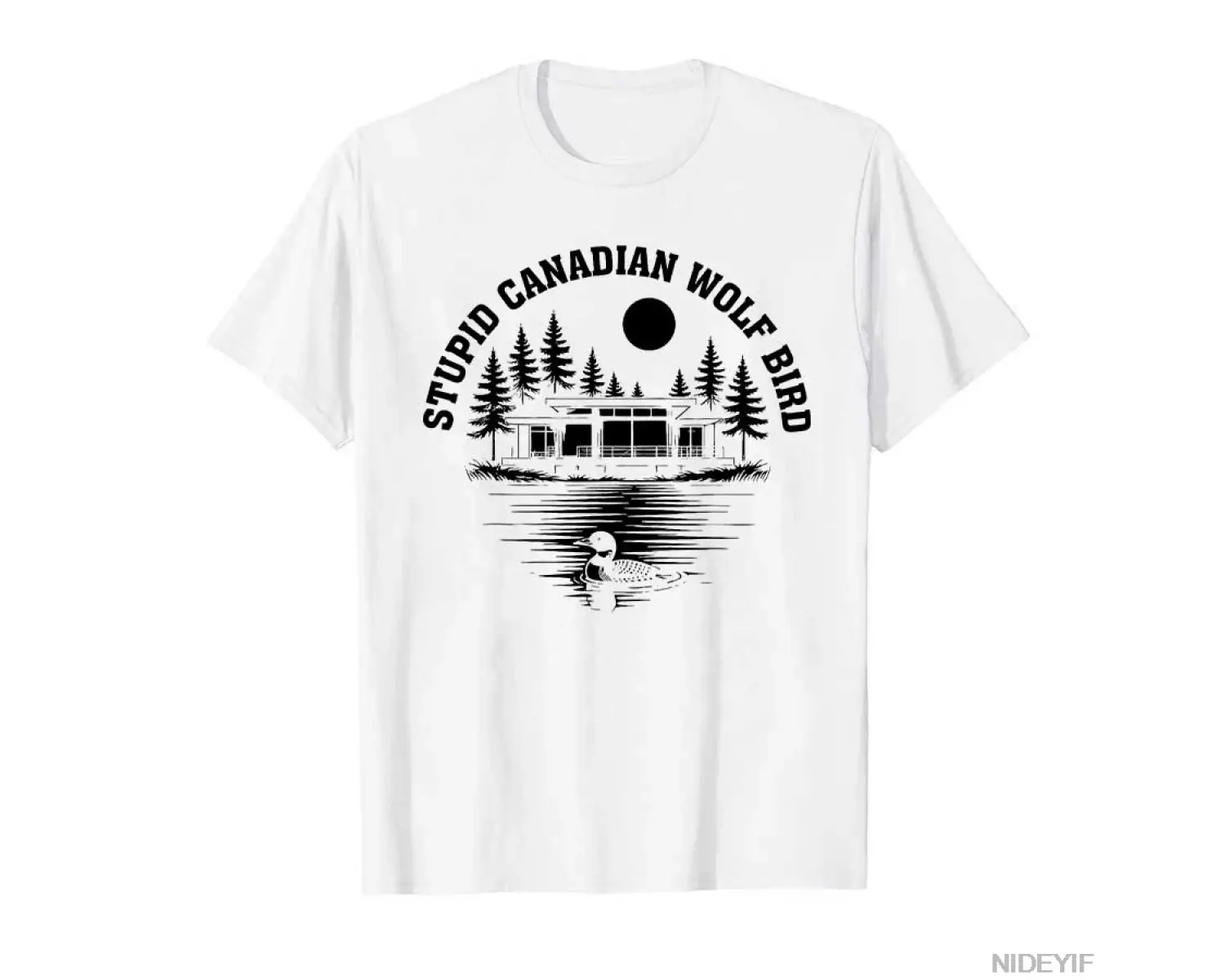 Aptal Kanada Kurt Kuş Alaycı Hayvan T-shirt Erkekler Kadınlar Için % 100% Pamuk T Shirt Kısa