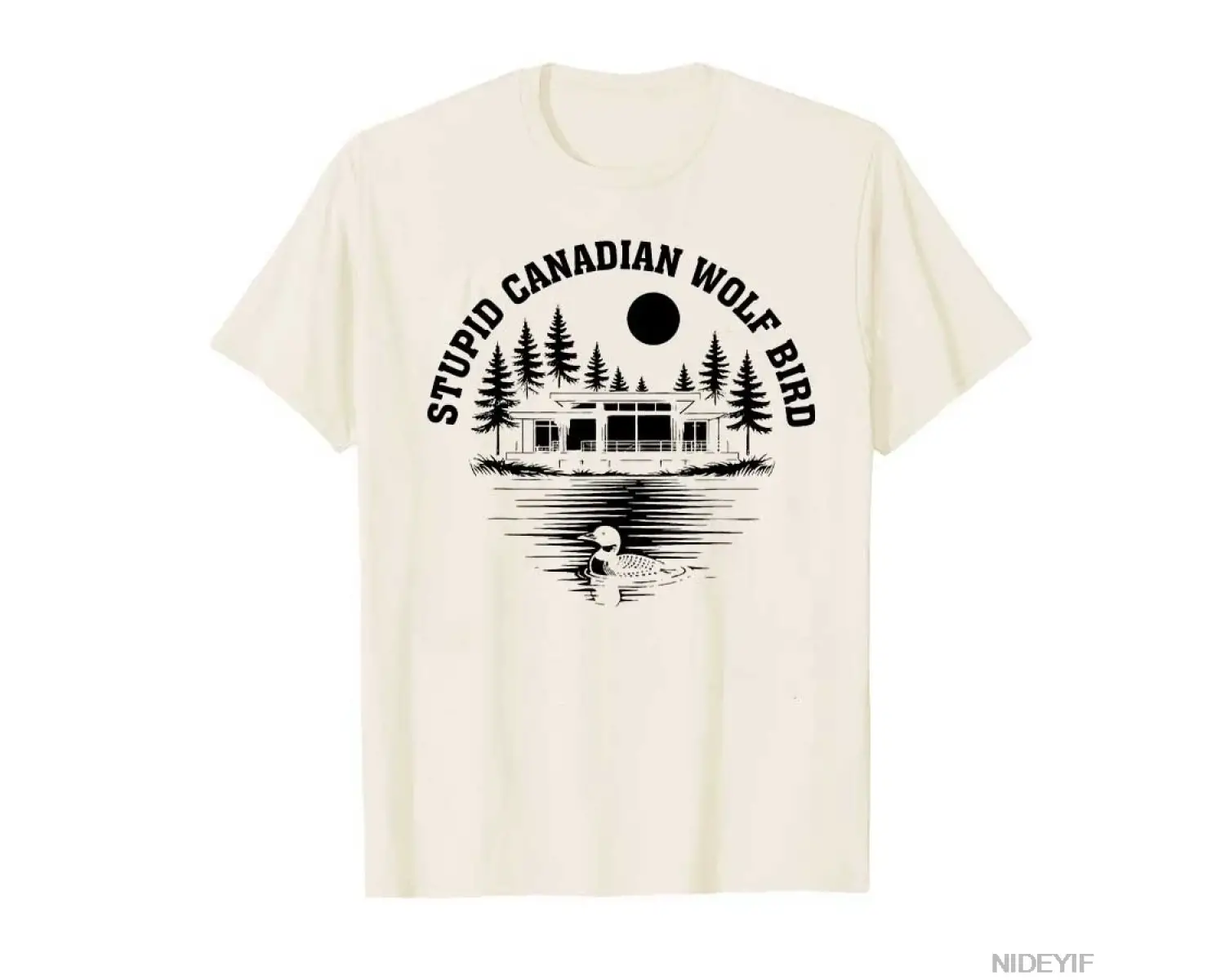 Aptal Kanada Kurt Kuş Alaycı Hayvan T-shirt Erkekler Kadınlar Için % 100% Pamuk T Shirt Kısa