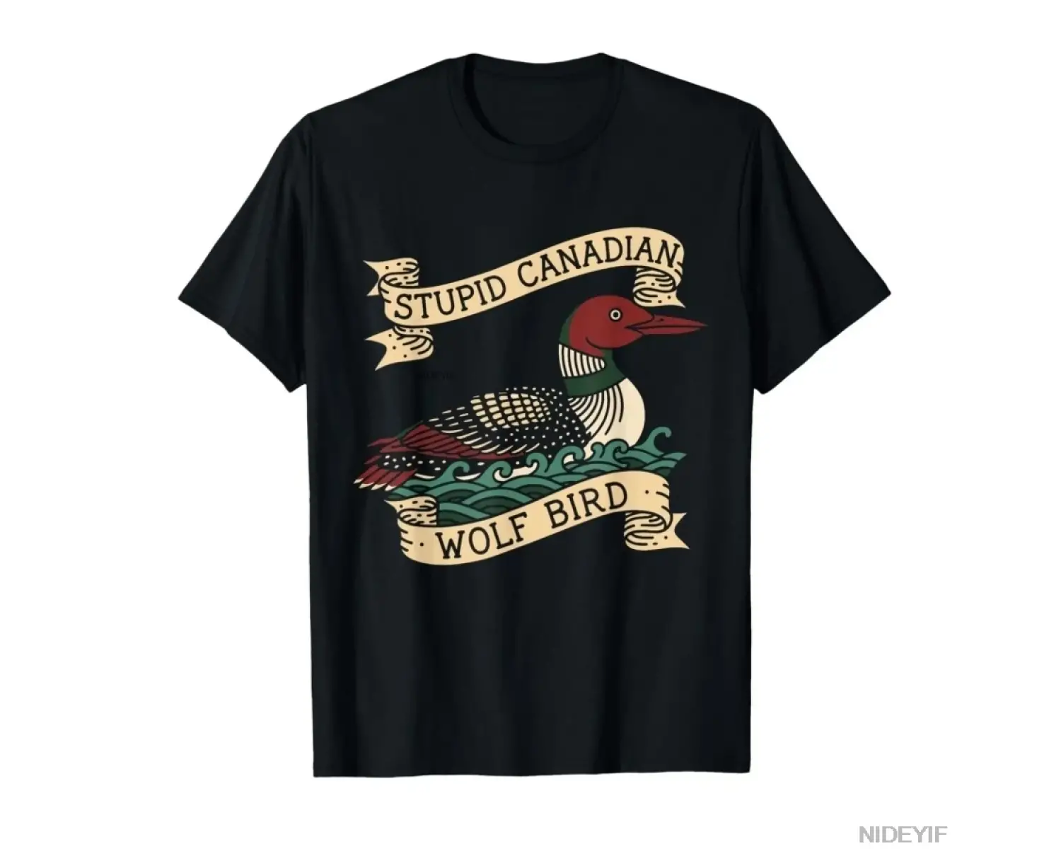 Aptal Kanadalı Kurt Kuş Loon Alaycı Hayvan T-shirt Erkekler Kadınlar Için % 100% Pamuk T Shir