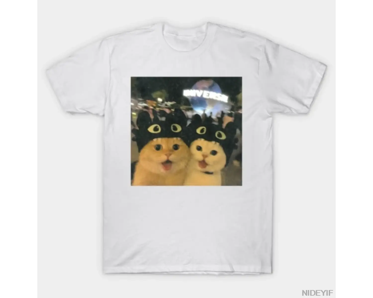 Aptal Zencefil Kedi Meme Şapka Giyen Sevimli Kediler Erkekler Kadınlar Için T-shirt % 100% Pa