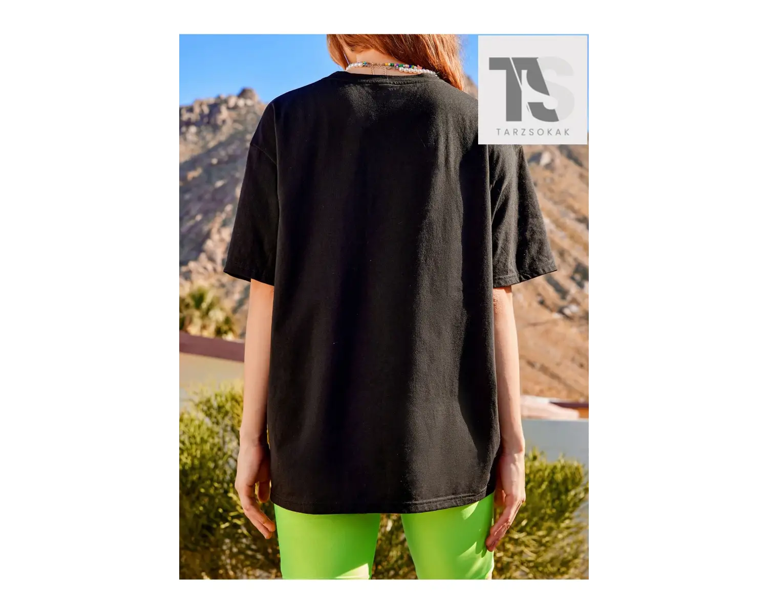 Araba Ve Harf Grafikli Düşük Omuz Oversize Tişört