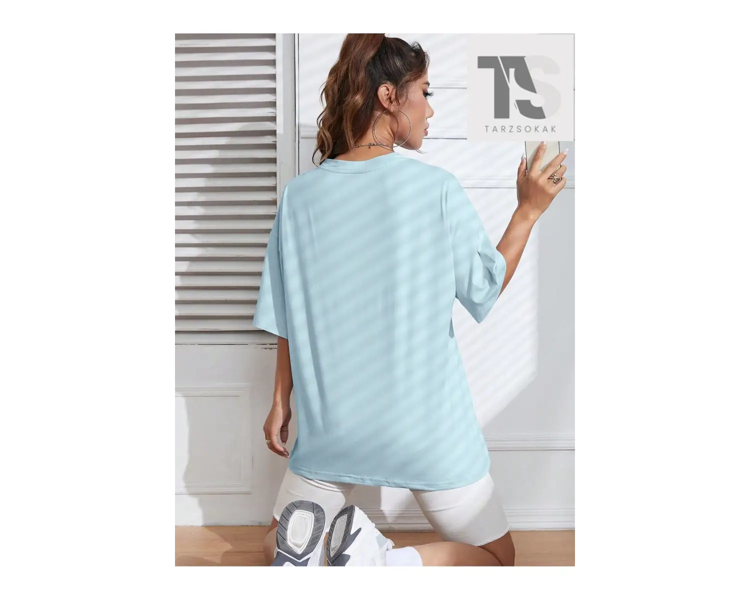 Araba Ve Slogan Grafikli Düşük Omuz Oversize Tişört