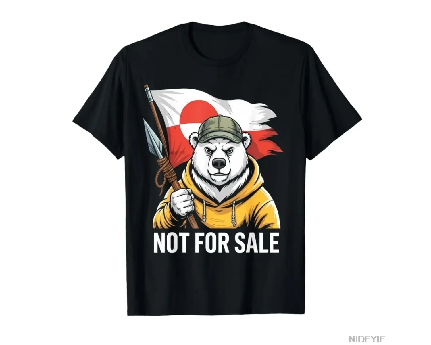 Arctic Island Satılık Değil Kuzey Bayrağı T-shirt Erkekler Kadınlar için % 100% Pamuklu Tişör