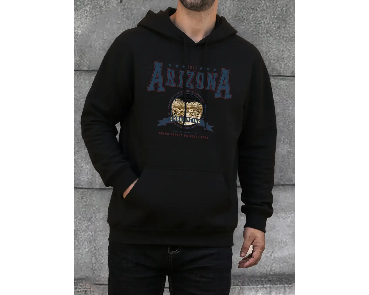 Arizona büyüleyici baskı erkek kapüşonlu üstleri büyük beden polar kapüşonlu üst moda sokak g