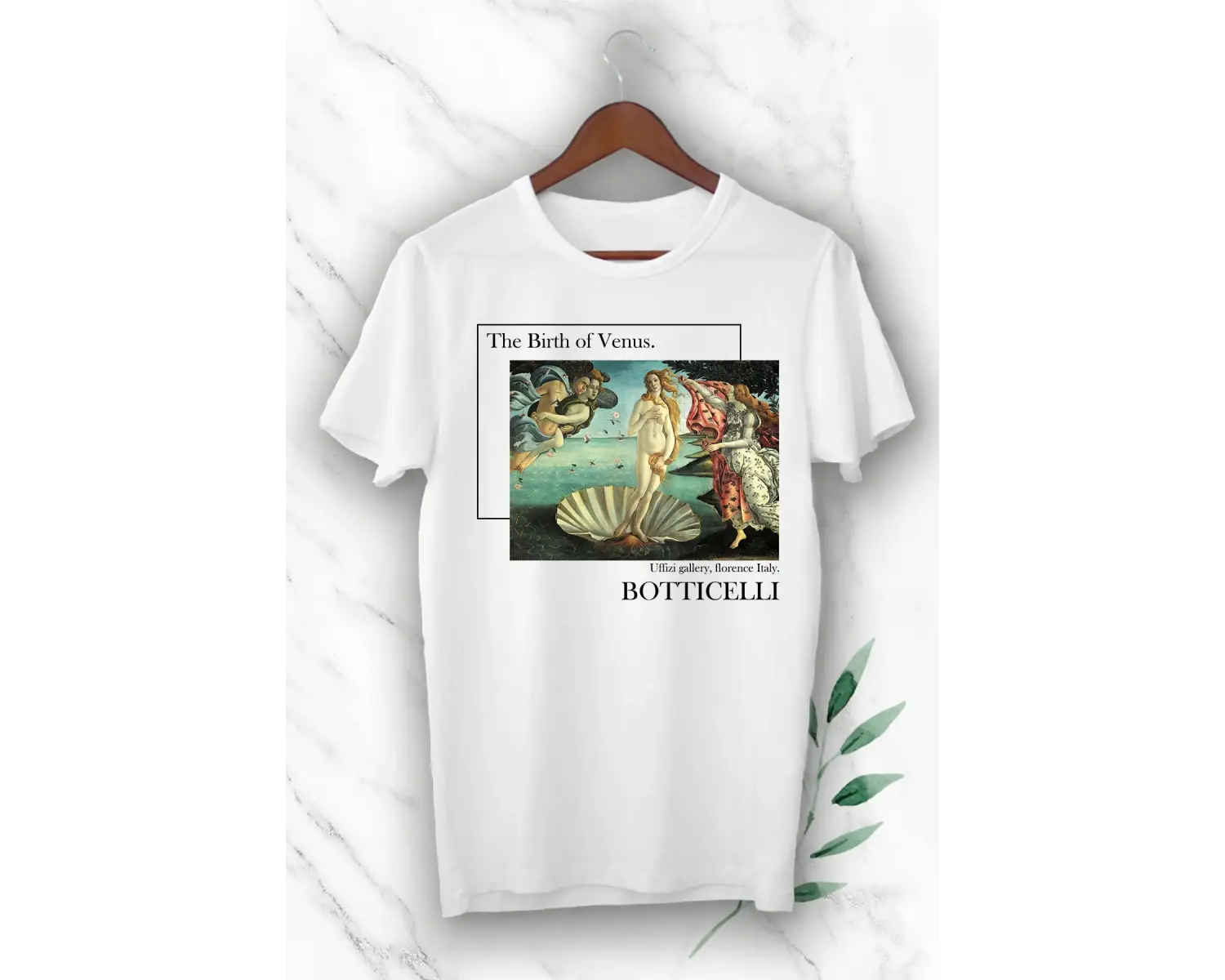 Art Botticelli Venüsün Doguşu Eseri Baskılı Beyaz Unısex Tişört