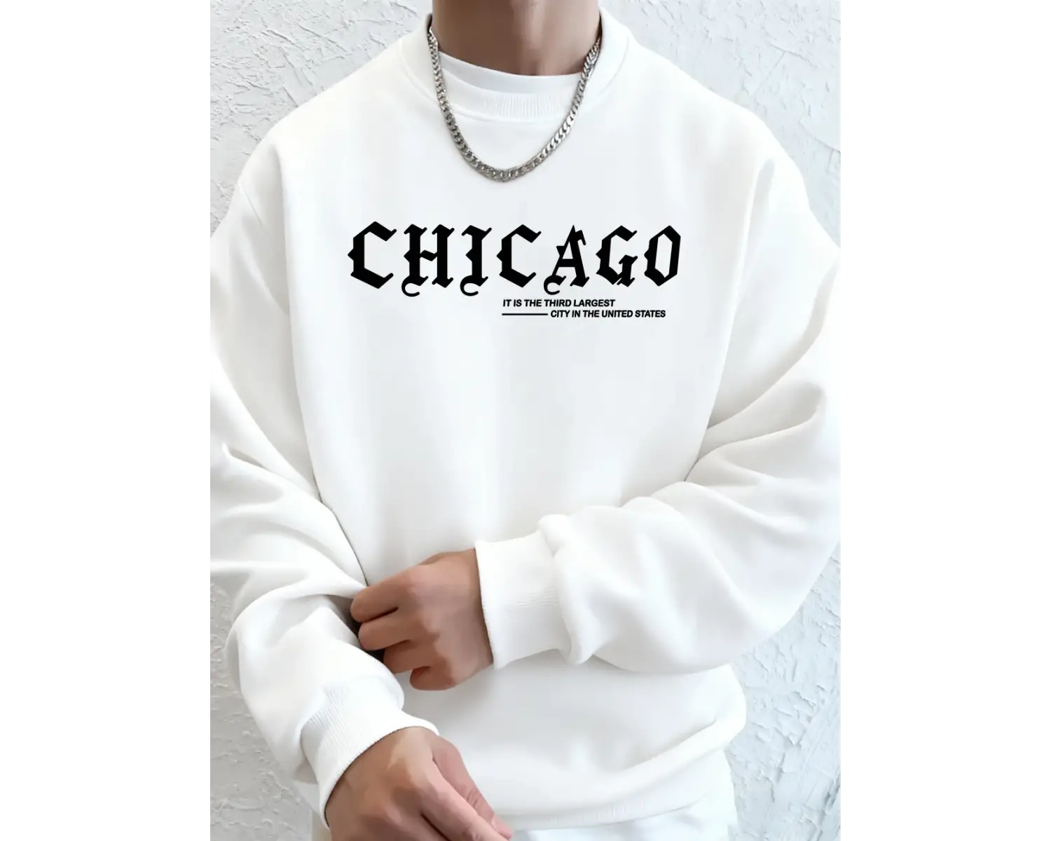 Art City Chicago Sloganı Baskılar Erkekler Kapüşonlular Sonbahar Polar Sıcak Tişörtü Rahat Ge