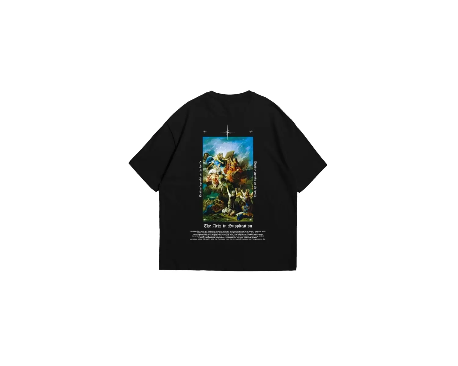 Art Is Supplication Siluet Baskılı Oversize Unisex Beyaz