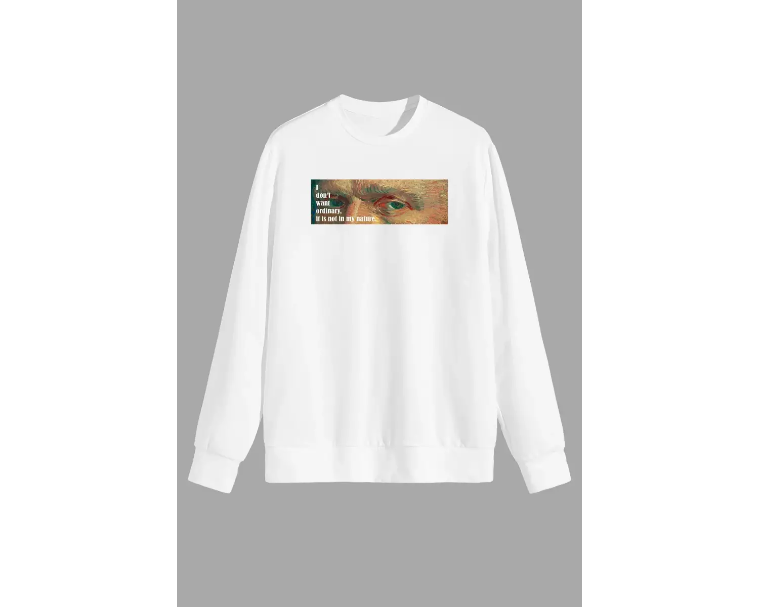 Art Vincent Van Gogh Baskılı Beyaz Unısex Sweatshirt