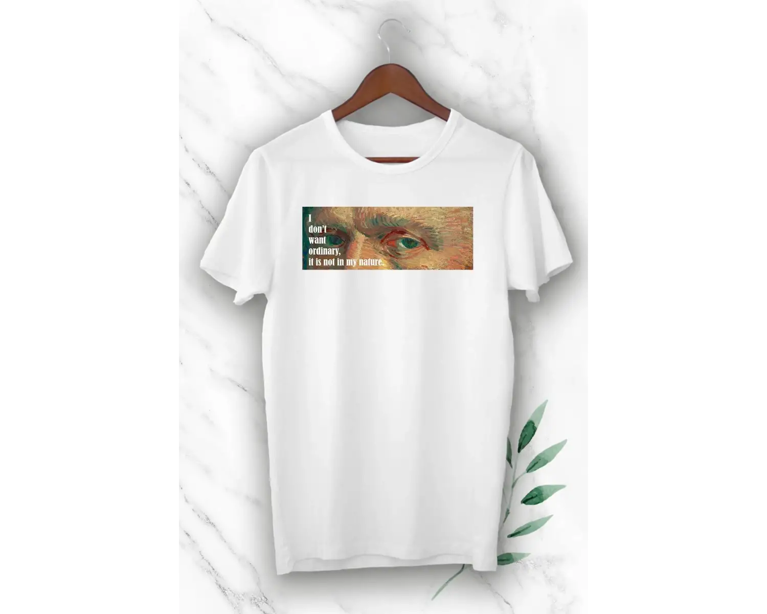 Art Vincent Van Gogh Baskılı Beyaz Unısex Tişört