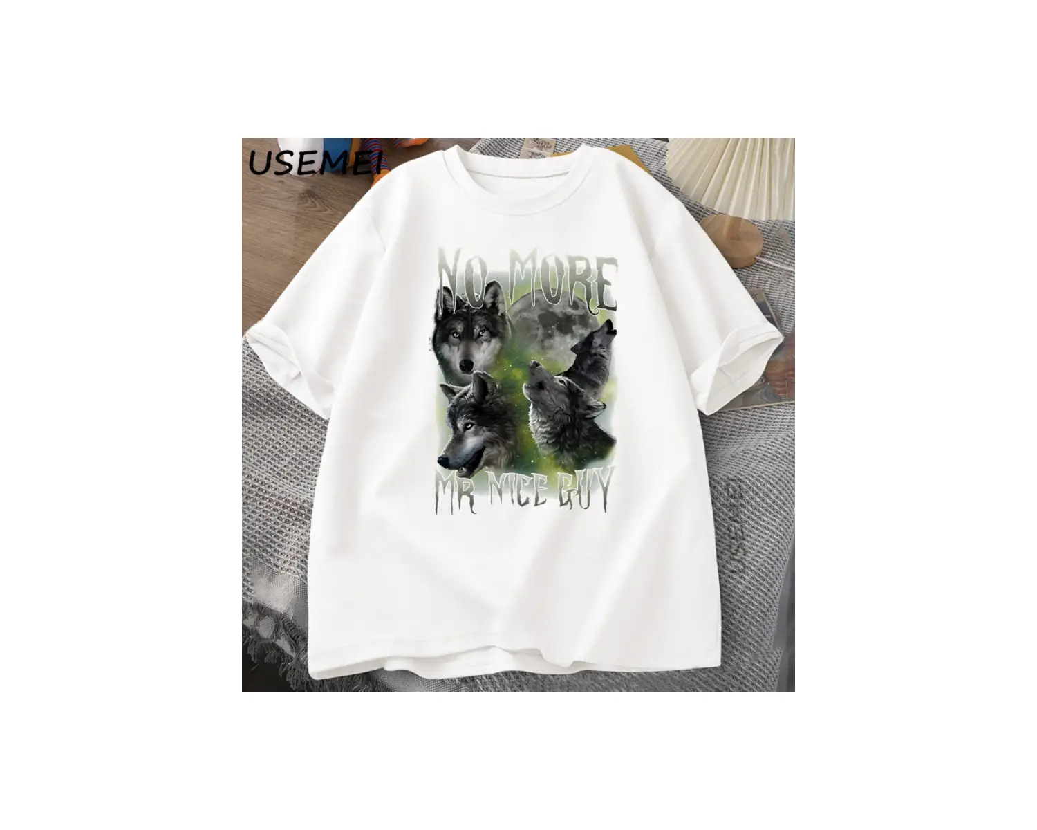 Artık Mr Nice Guy Grafik T Shirt Komik Kurtlar Meme T-Shirt O-Boyun Yuvarlak Yaka Kısa Kollu 3041