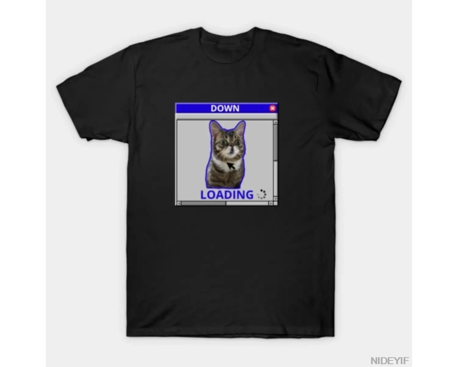 Aşağıya İndirilen Kitty meme tişörtü Erkekler Kadınlar için %100 Pamuklu Tişörtler Kısa Kollu