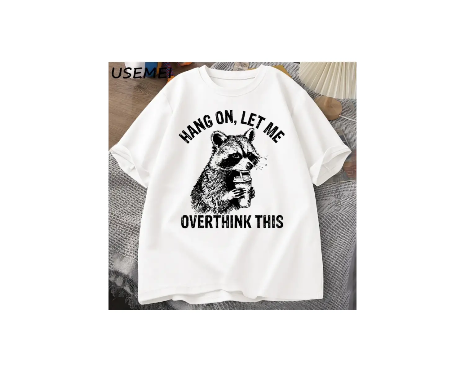 Asın Bu T Shirt Erkek Kadın Rakun Komik T-Shirt Çöp Panda TeeRahat Kısa Kollu Pamuklu 3075