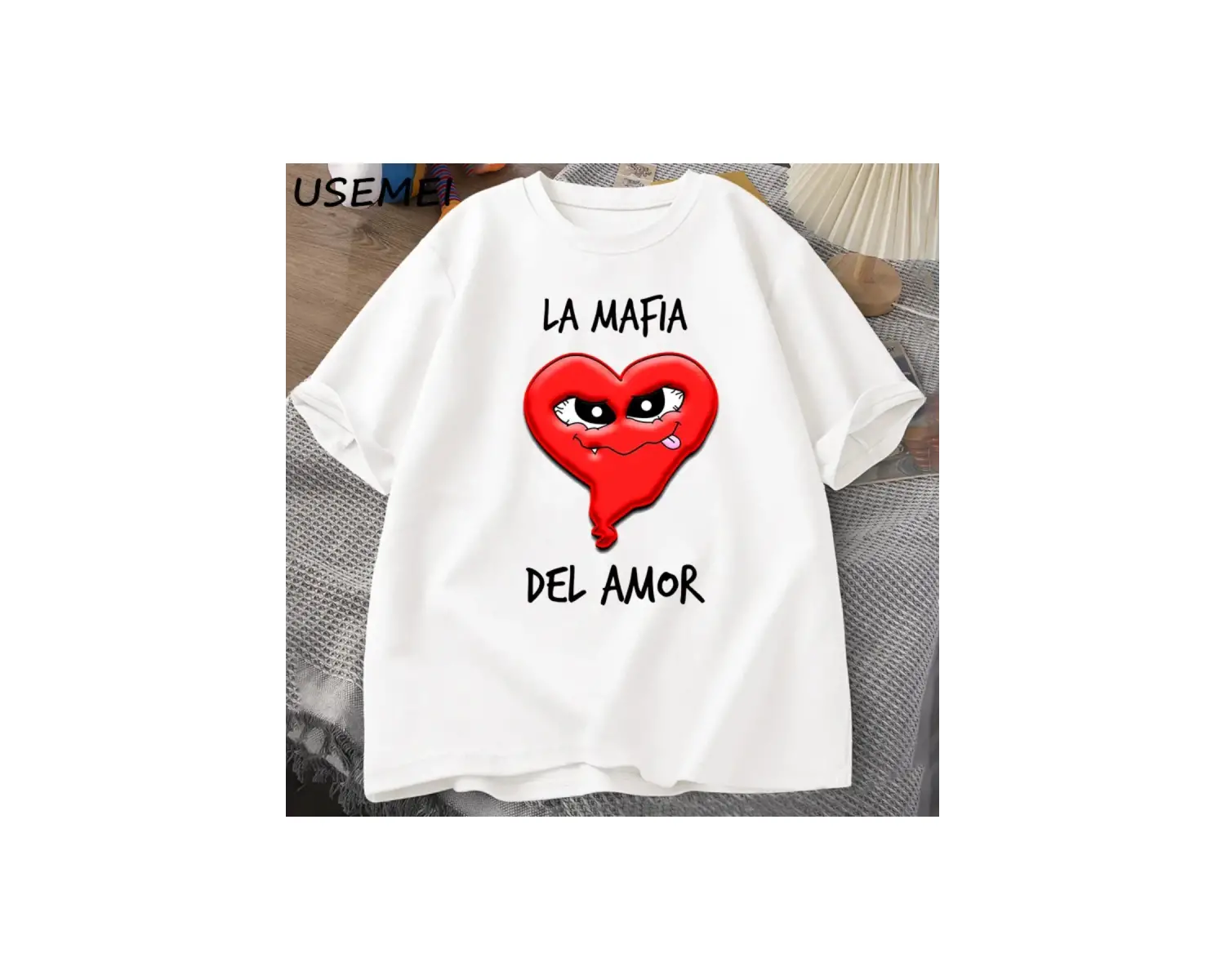 Aşk mafya T Shirt komik baskılı tişört erkekler yaz Tees Harajuku % moda üst giyim pamuk kısa 2909