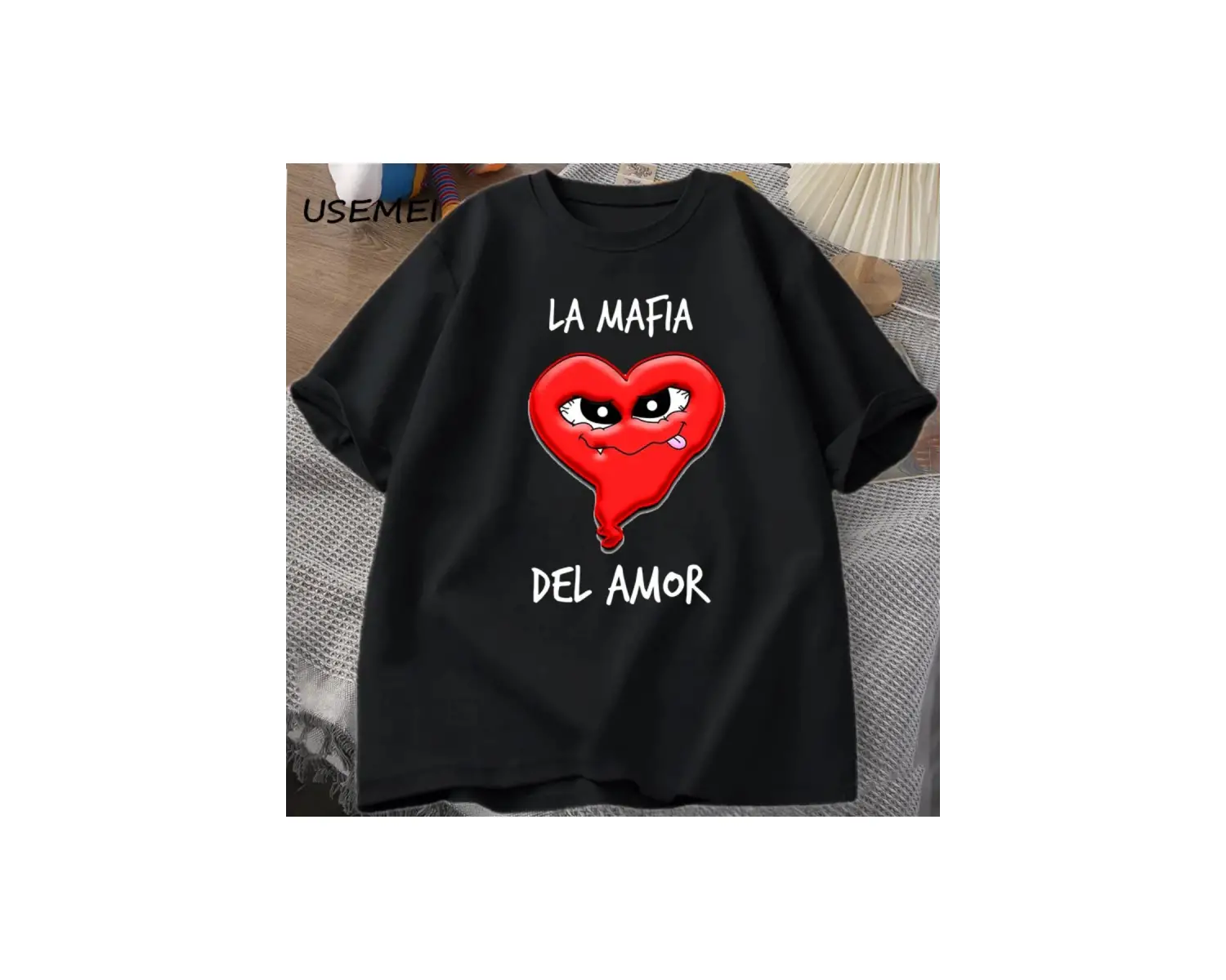 Aşk mafya T Shirt komik baskılı tişört erkekler yaz Tees Harajuku % moda üst giyim pamuk kısa 2909