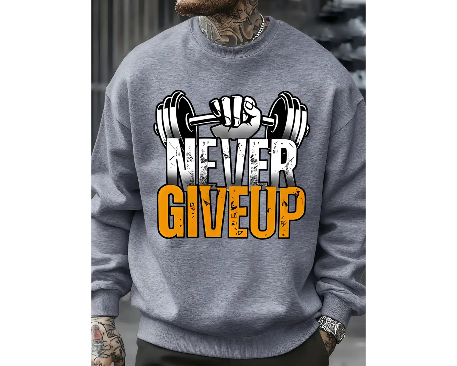 Asla Pes Etme Fitness Tasarım Erkek Kazak Hip Hop Moda Spor Giyim Bisiklet Yaka Polar Kazakla