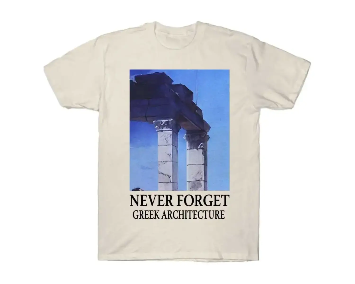 ASLA UNUTMA YUNAN MİMARİSİ T-shirt Erkekler Kadınlar Için % 100% Pamuk T Shirt Kısa Kollu Üst