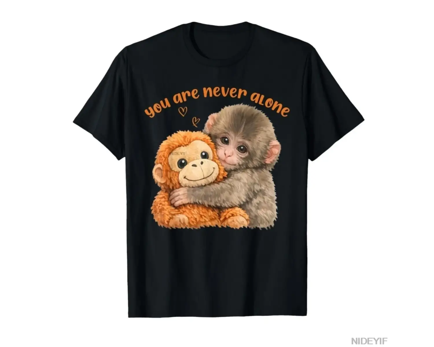 Asla Yalnız Değilsin Sevimli Bebek Maymun Meme T-shirt Erkekler Kadınlar Için % 100% Pamuk T