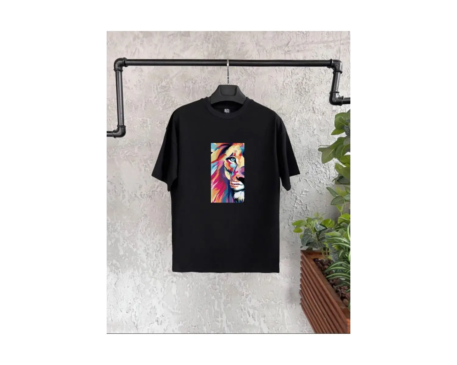 Aslan Baskılı Beyaz Baskılı Erkek