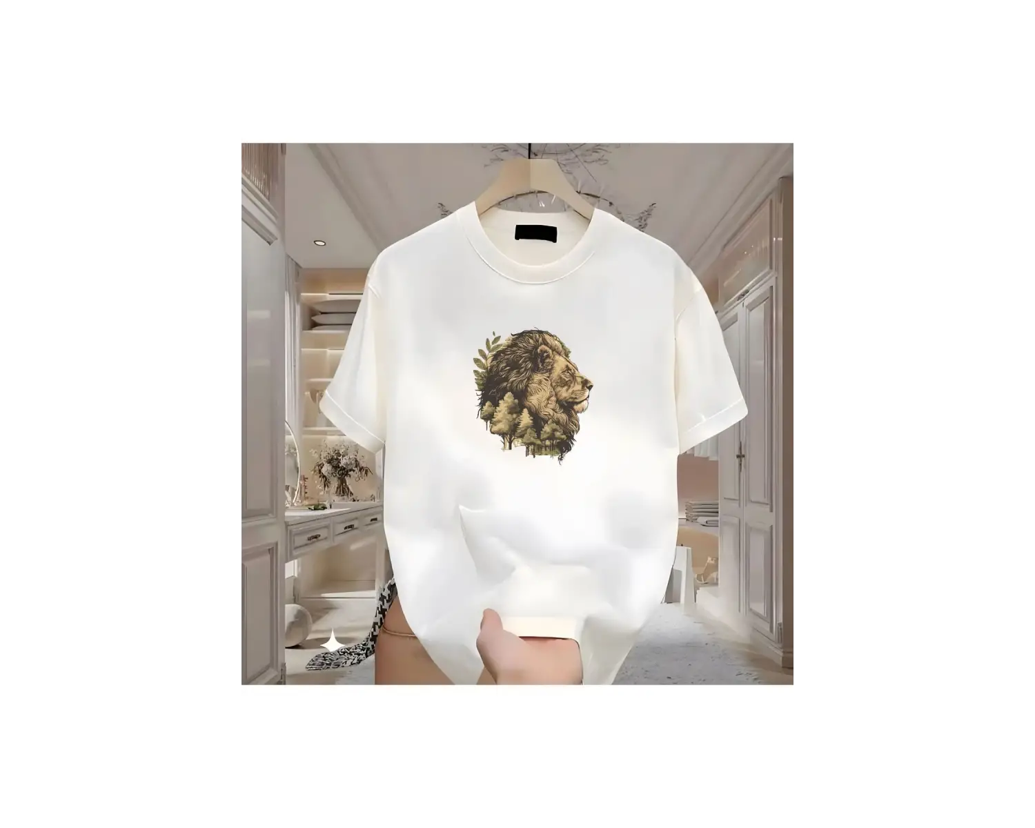 AslanXr Baskılı Beyaz Erkek