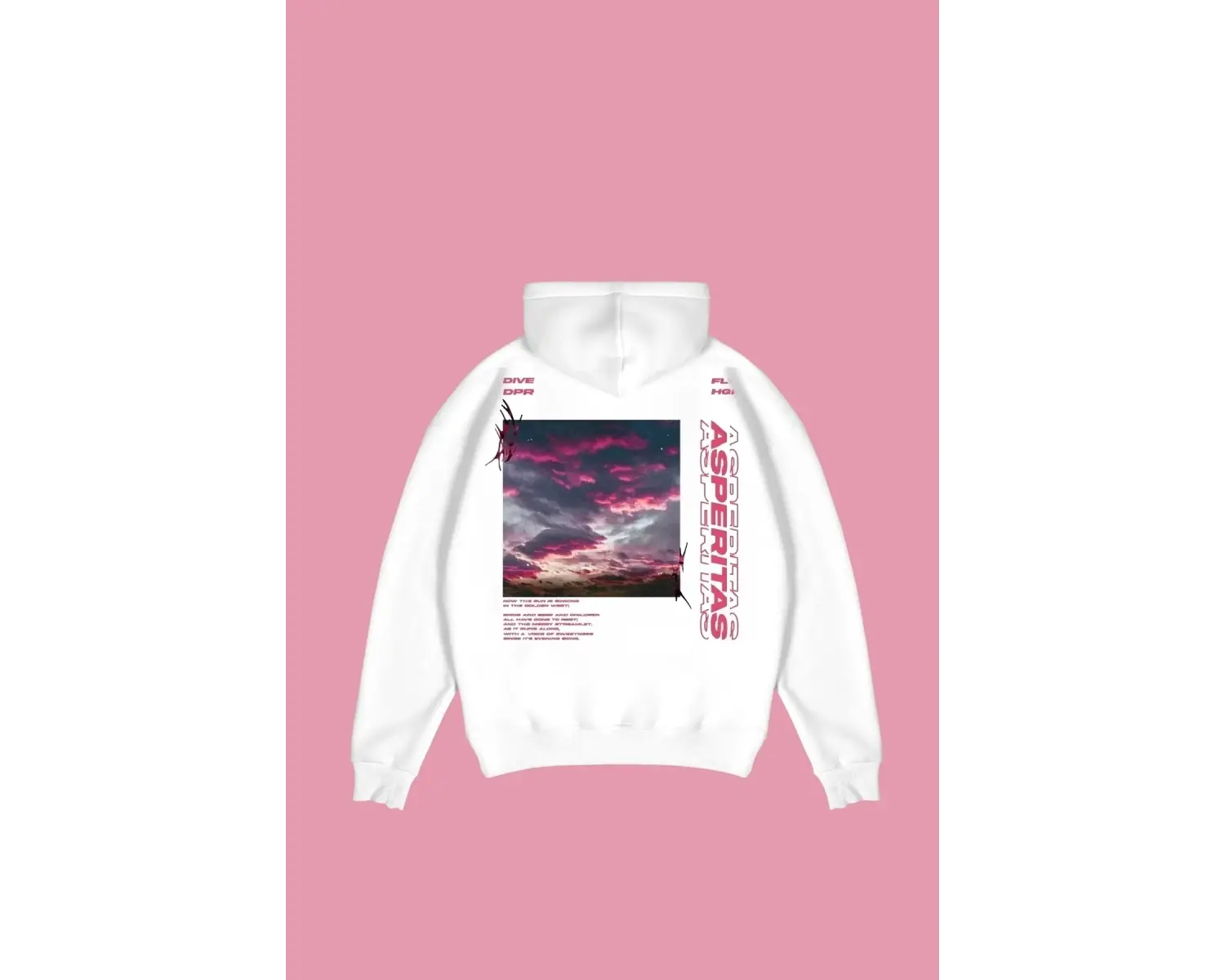 Asperitas Sırt Baskılı Oversize Unisex Beyaz