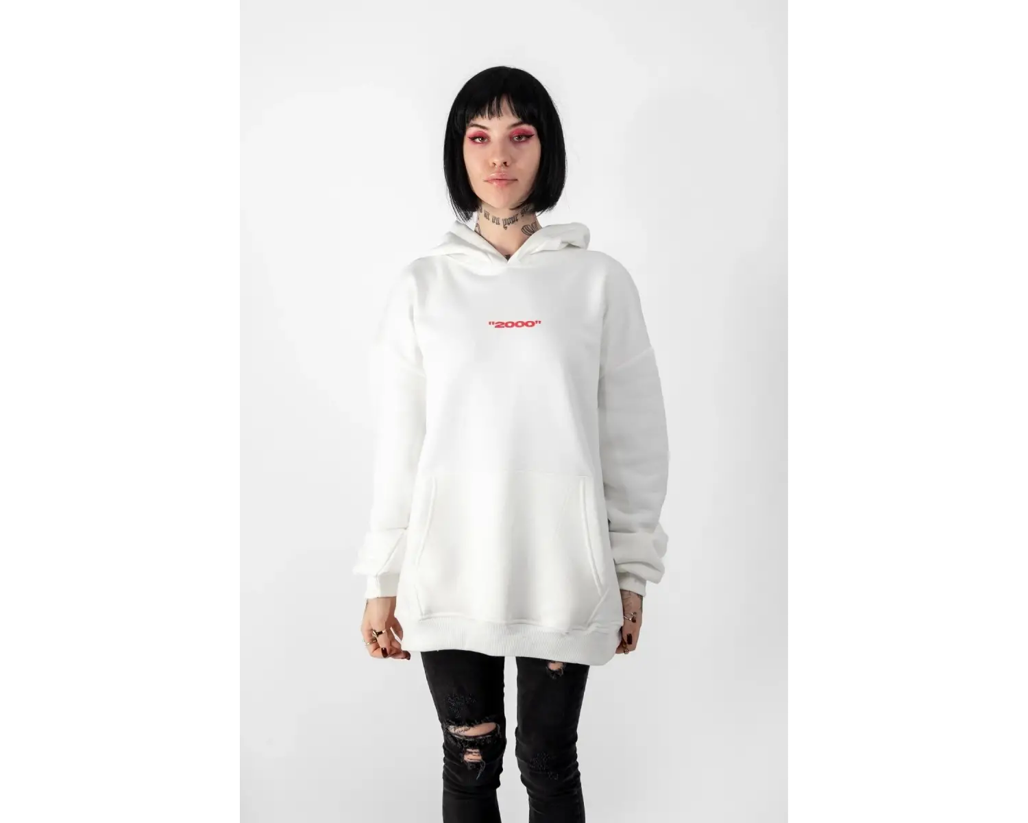 Asperitas Sırt Baskılı Oversize Unisex Beyaz