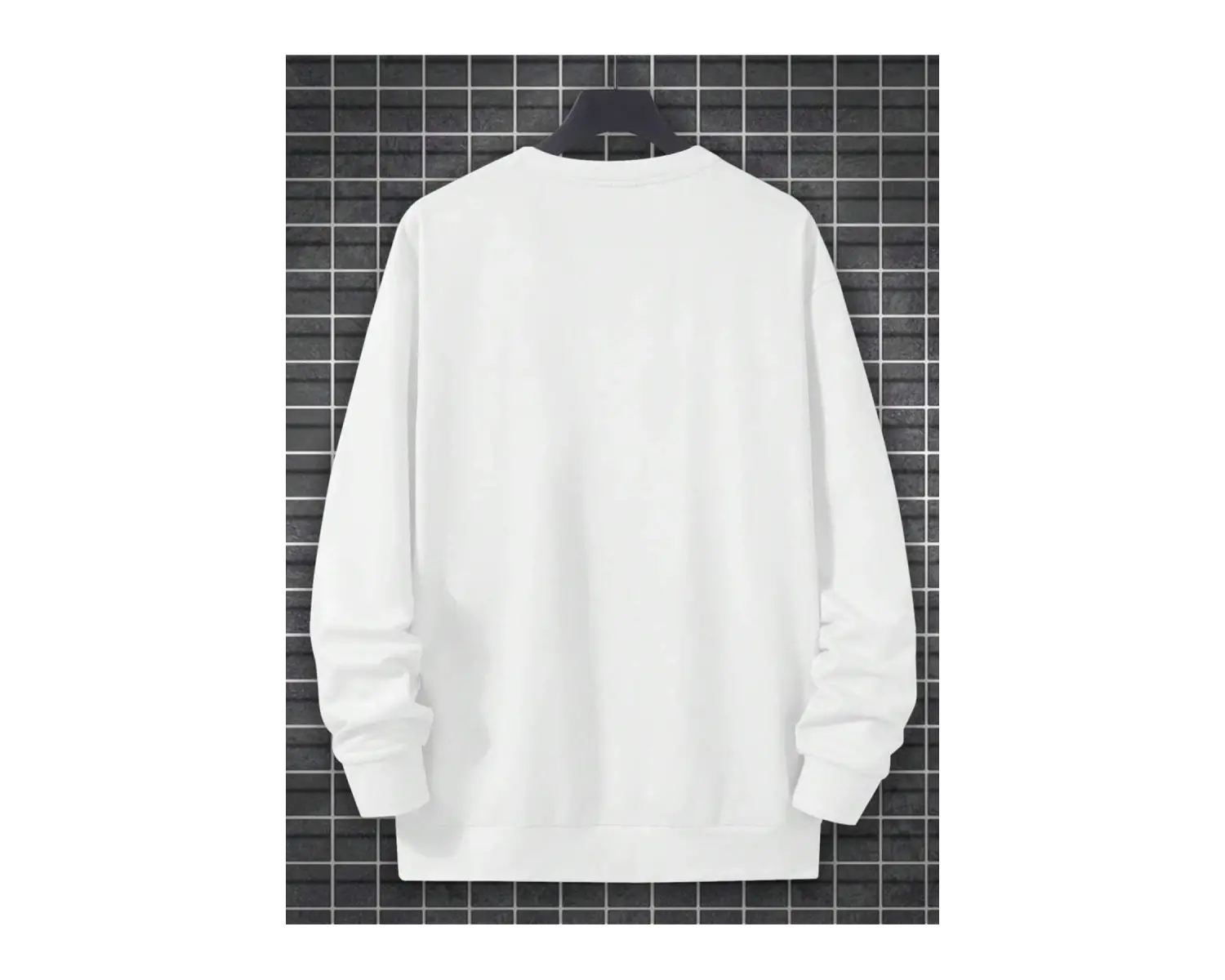 ASS Renkli Oversize Bisiklet Yaka Pamuklu Sweatshirt Beyaz