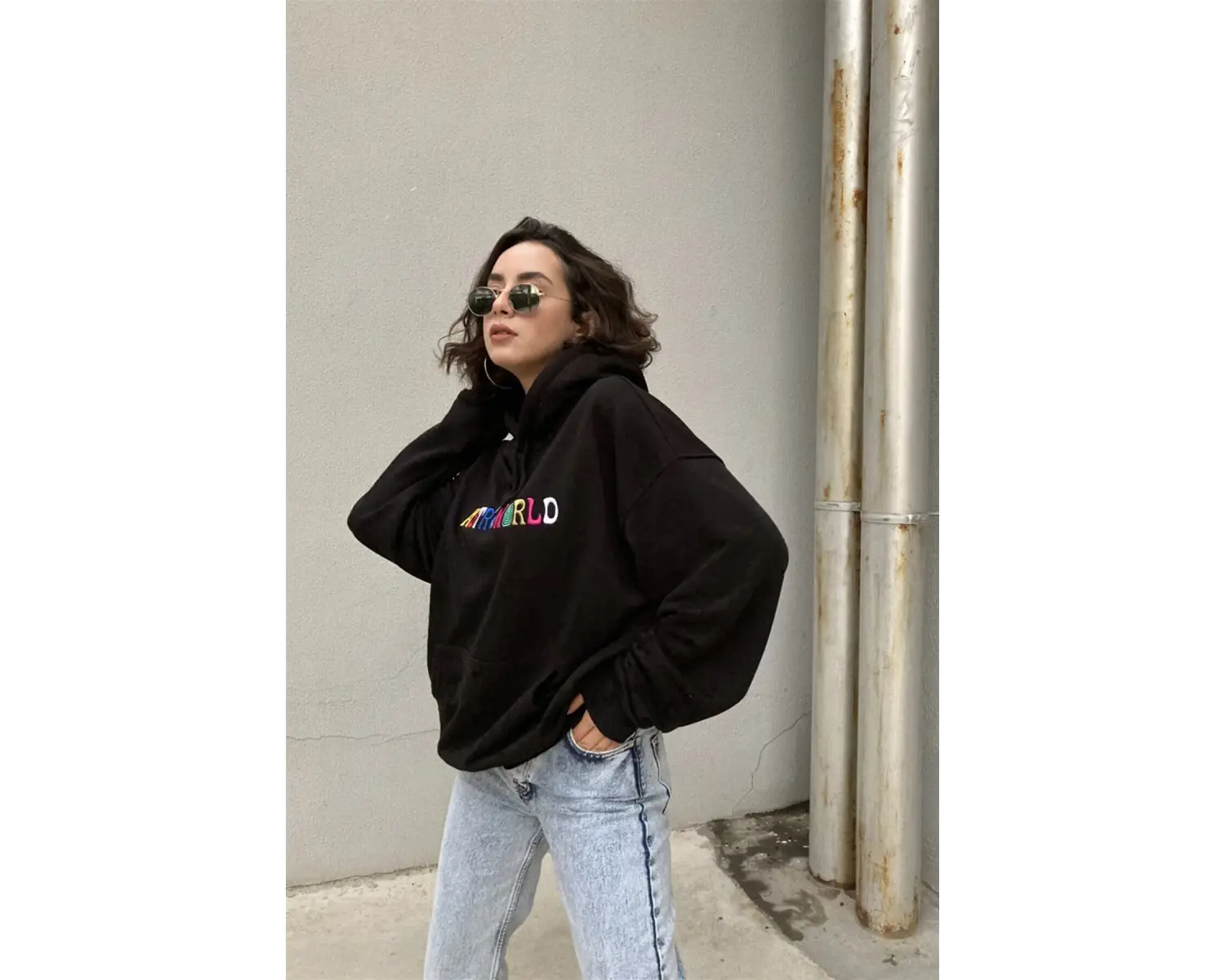 Astra World Unisex Hoodie Siyah