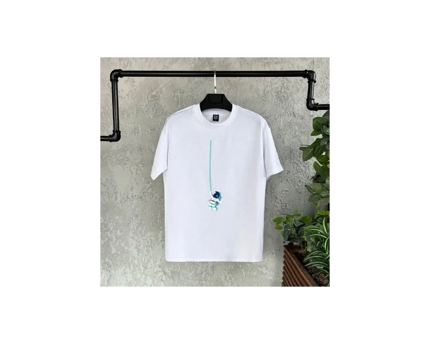 Astronaut Baskılı Beyaz Erkek