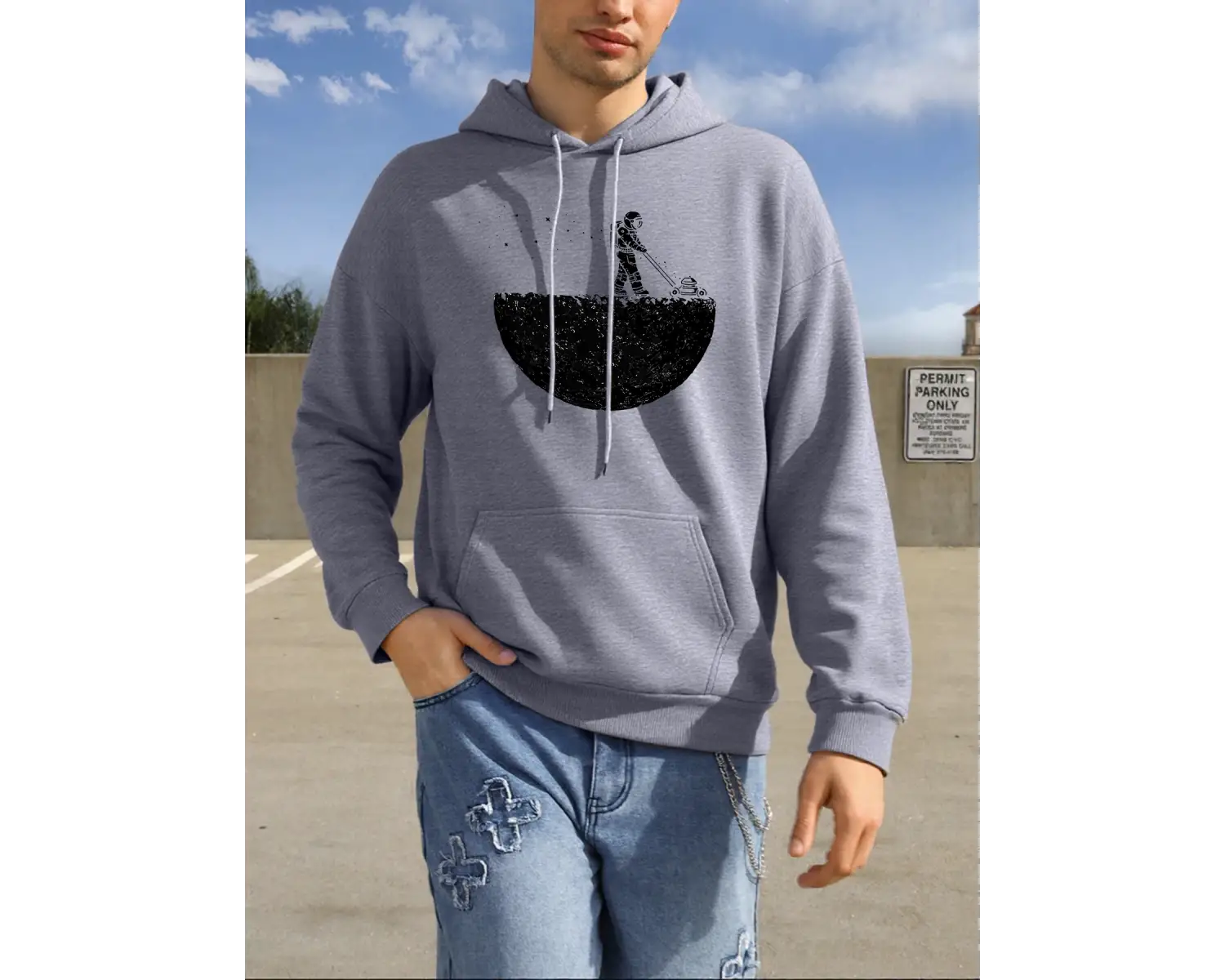 Astronotlar Gezegeni Temizliyor Baskılı Erkekler Kapüşonlular Hip Hop Polar Hoodie Moda Bisik