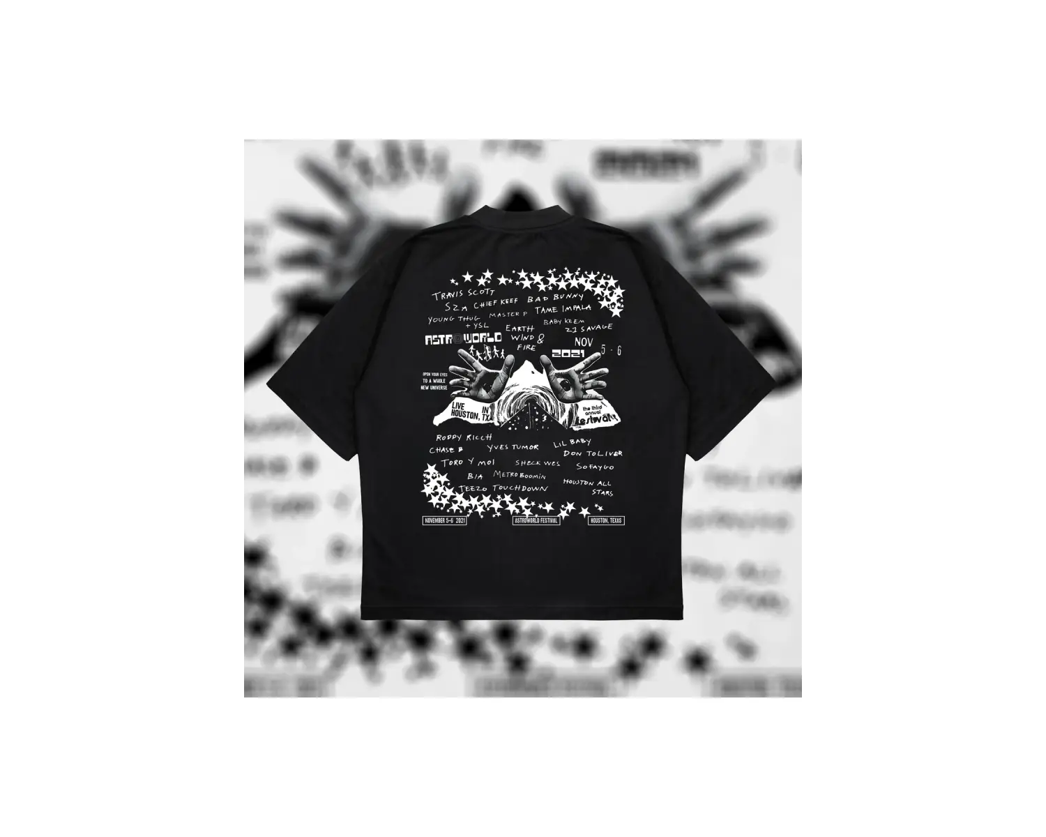 Astroworld Oversize Unisex Pamuklu Nefes Alan Kalın Kumaşlı