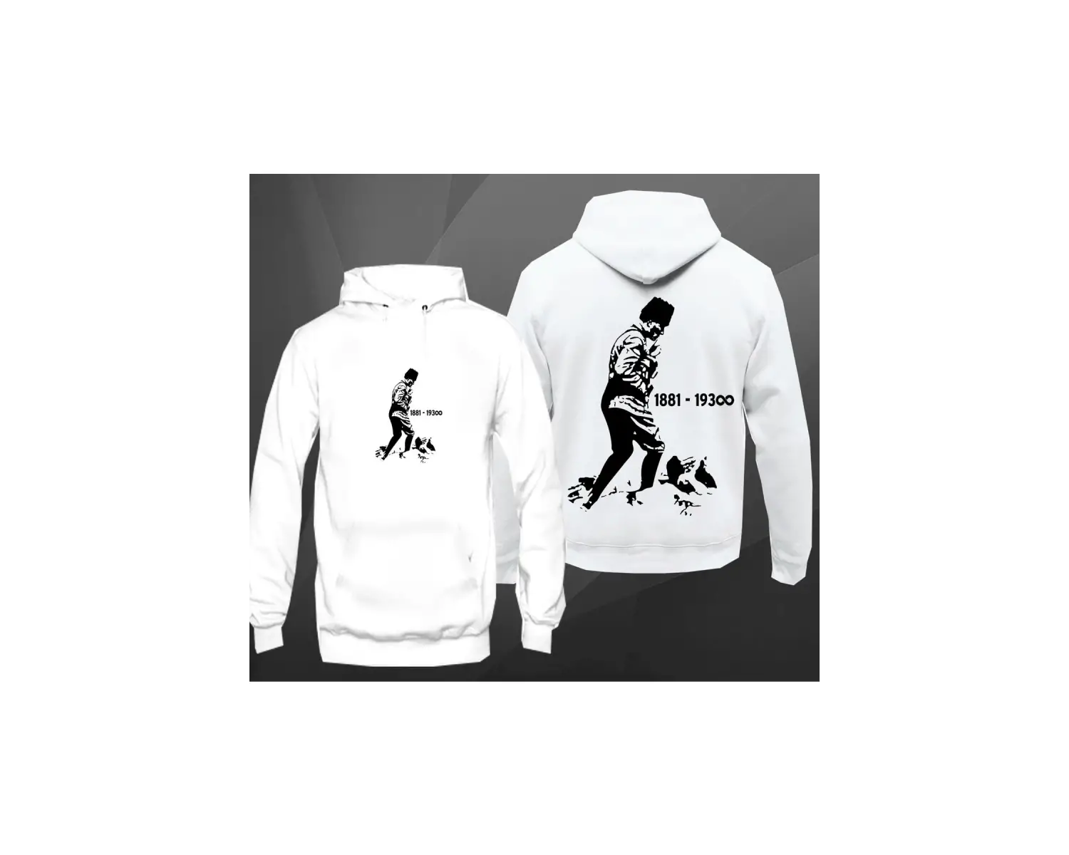 Atatürk 1881-1938 Unisex Kapşonlu 12794 Beyaz