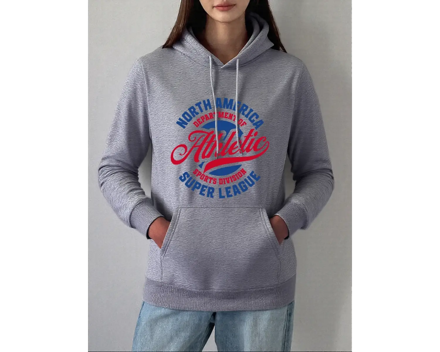 Atletik Spor Bölümü Baskılar Hoodie Kadın Rahat Cep Tişörtü Kış Polar Sıcak Kazak Temelleri S