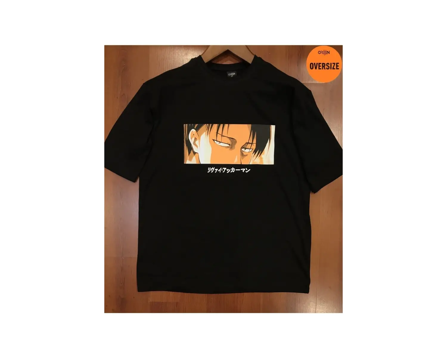 Attack On Titan Levi Ackerman Gözler Baskılı Oversize Siyah