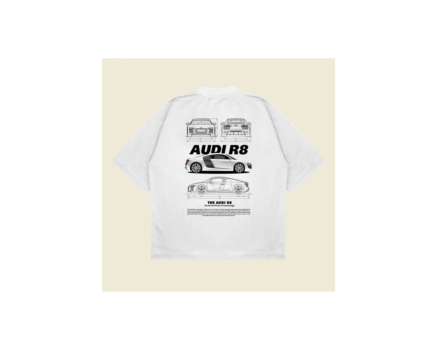 Audi R8 Boxy Fit Oversize Unisex Tshirt – Baskılı Tişört |