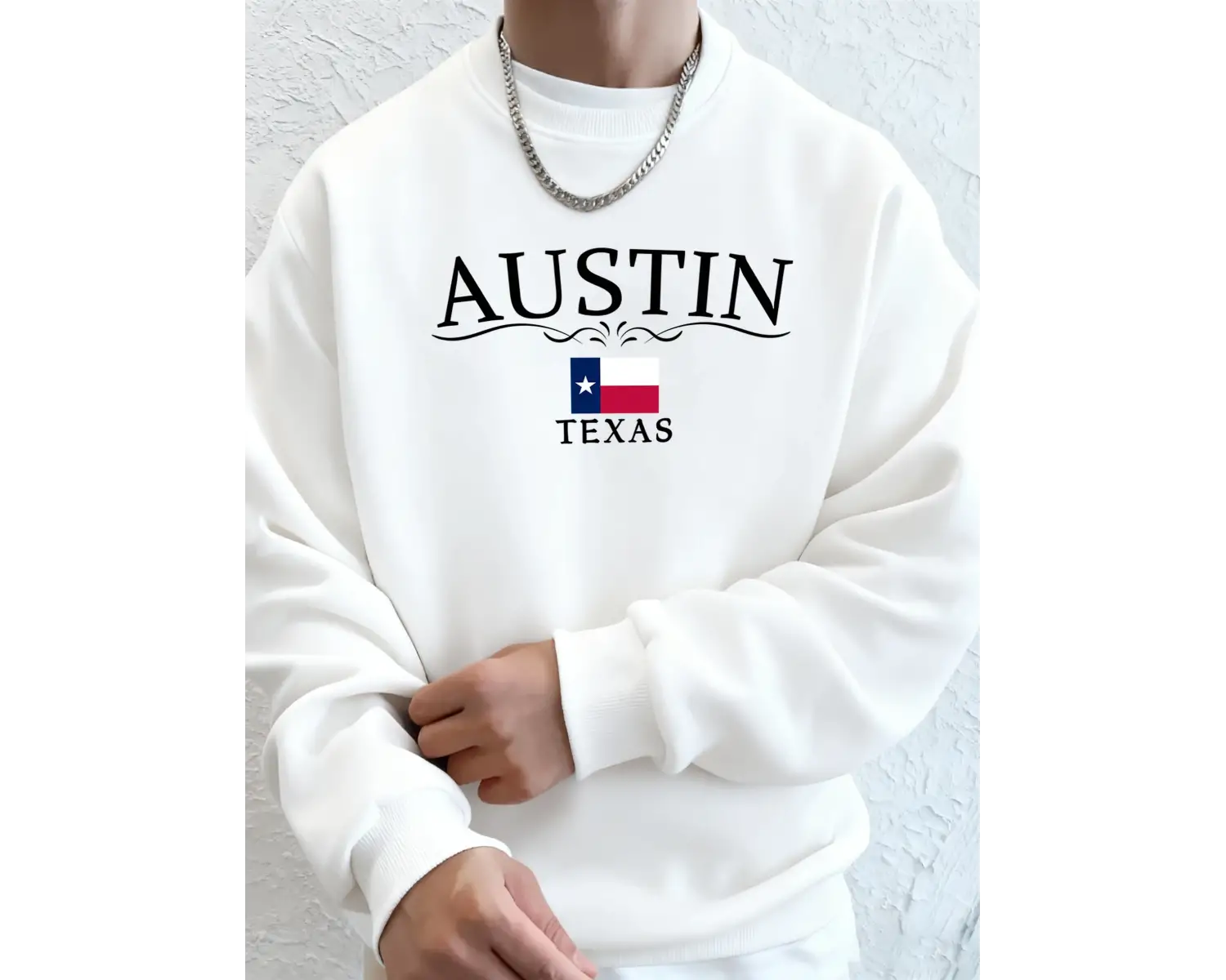 Austin Texas Mektup Baskılı Unisex Cepli Giysiler Basit Spor Sweatshirtler Polar Sonbahar Kap