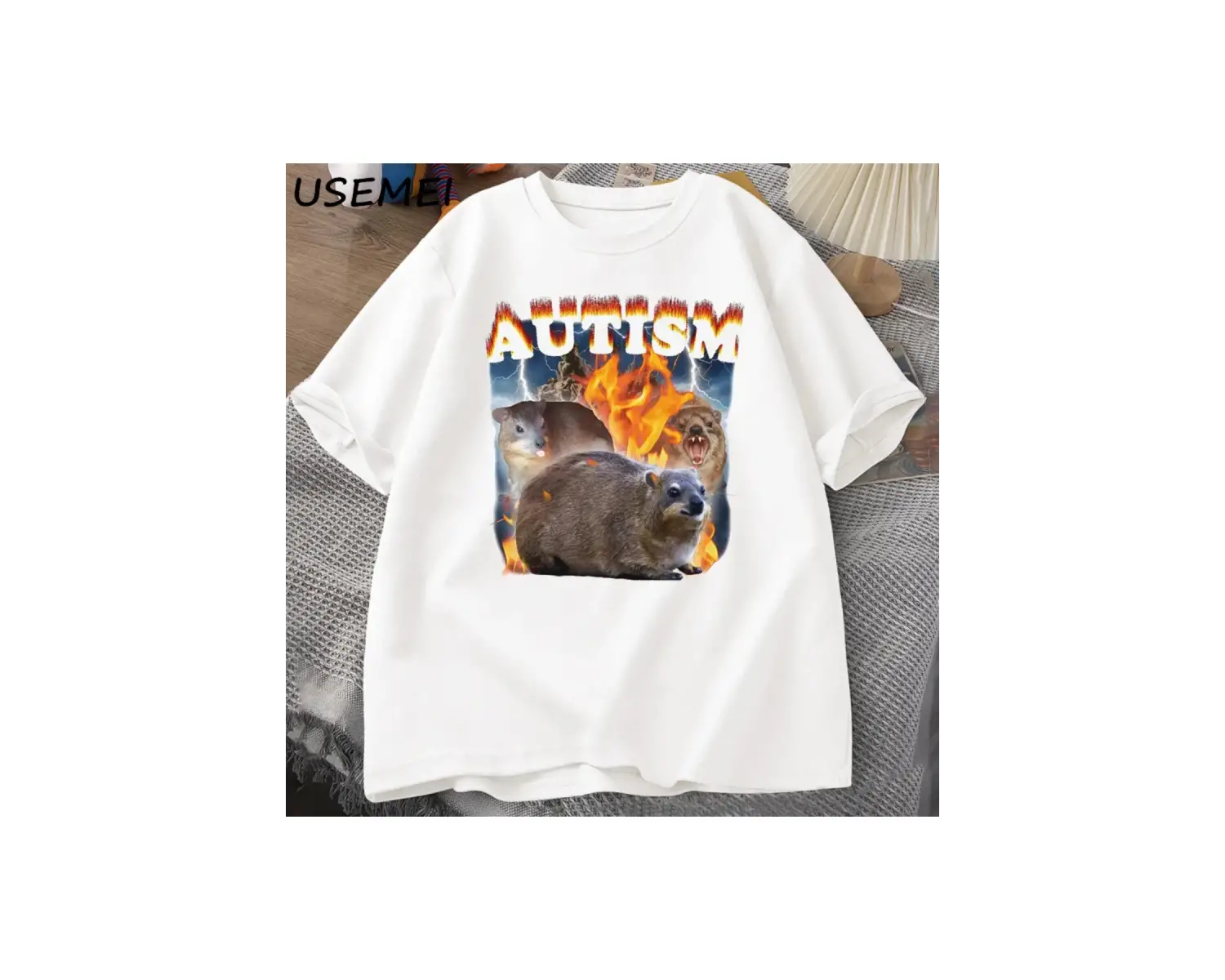 Autism Capybaras Graphic T Shirt Funny Meme Cotton Short Sleeve Tshirt Causal Women Men Print 3014