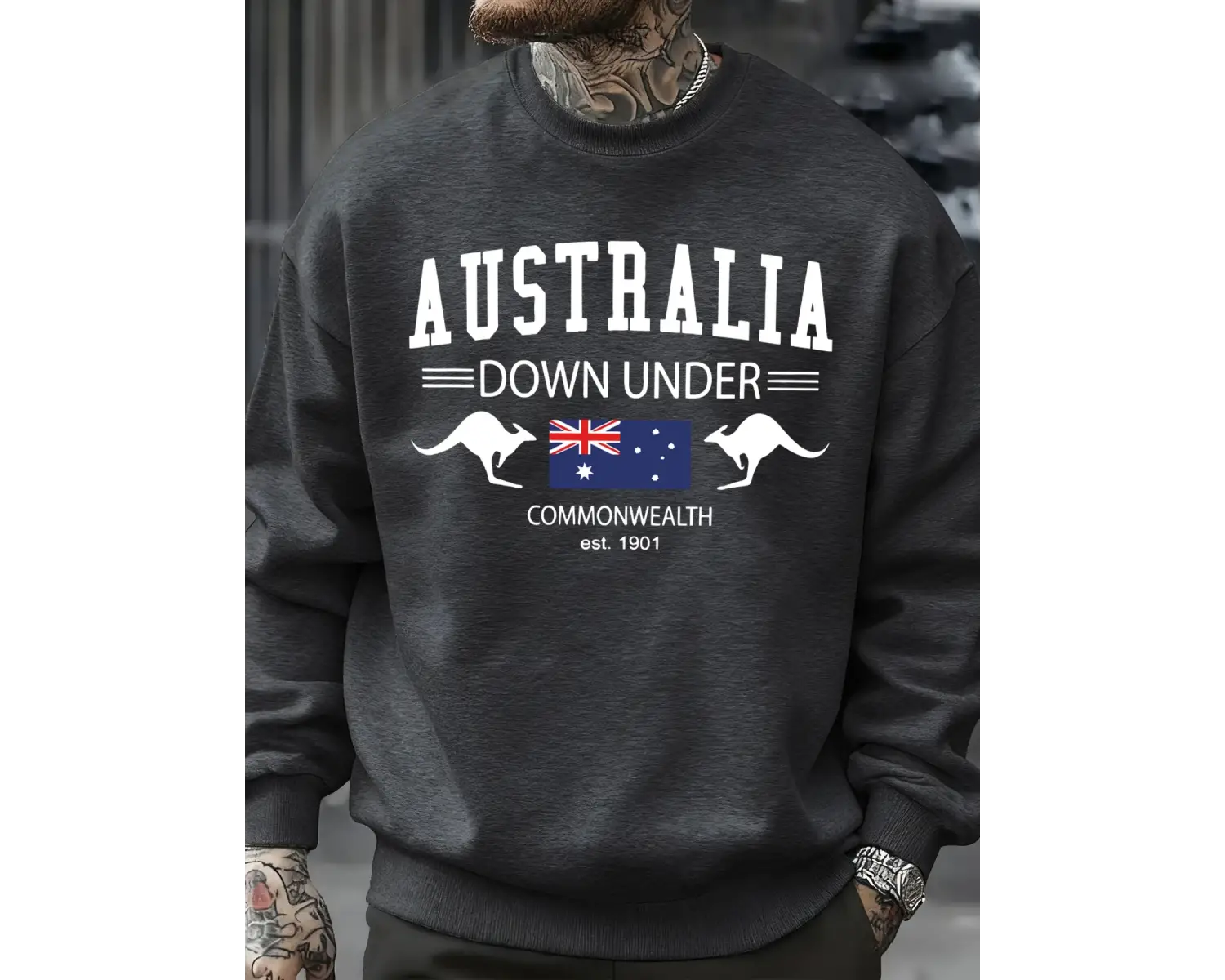 Avustralya Down Under Baskılar Kazaklar Erkekler Sonbahar Tişörtü Moda Rahat Sokak Şıklığı Hi