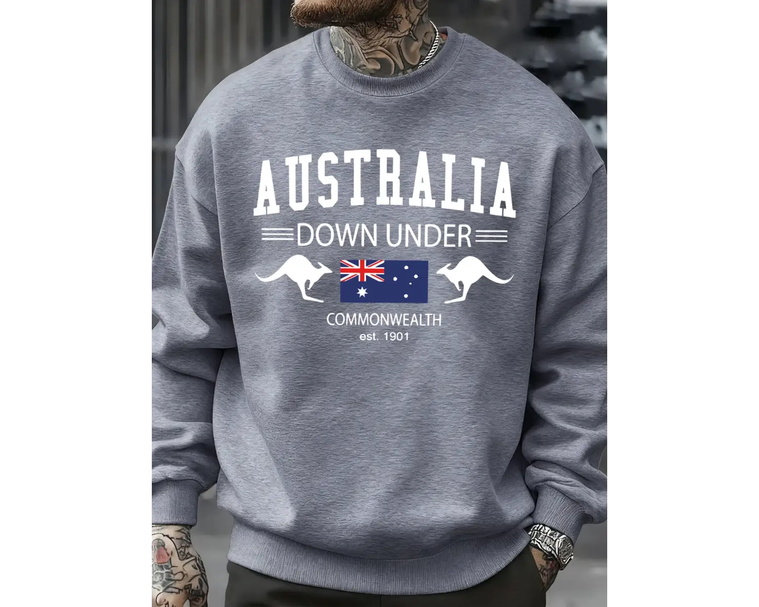 Avustralya Down Under Baskılar Kazaklar Erkekler Sonbahar Tişörtü Moda Rahat Sokak Şıklığı Hi