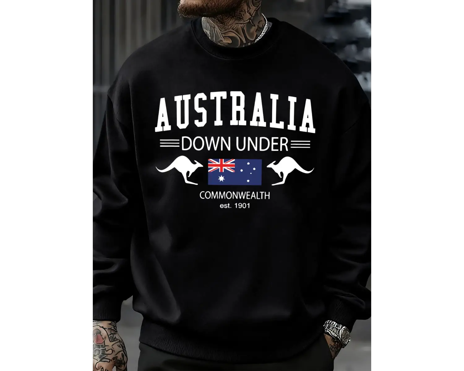 Avustralya Down Under Baskılar Kazaklar Erkekler Sonbahar Tişörtü Moda Rahat Sokak Şıklığı Hi